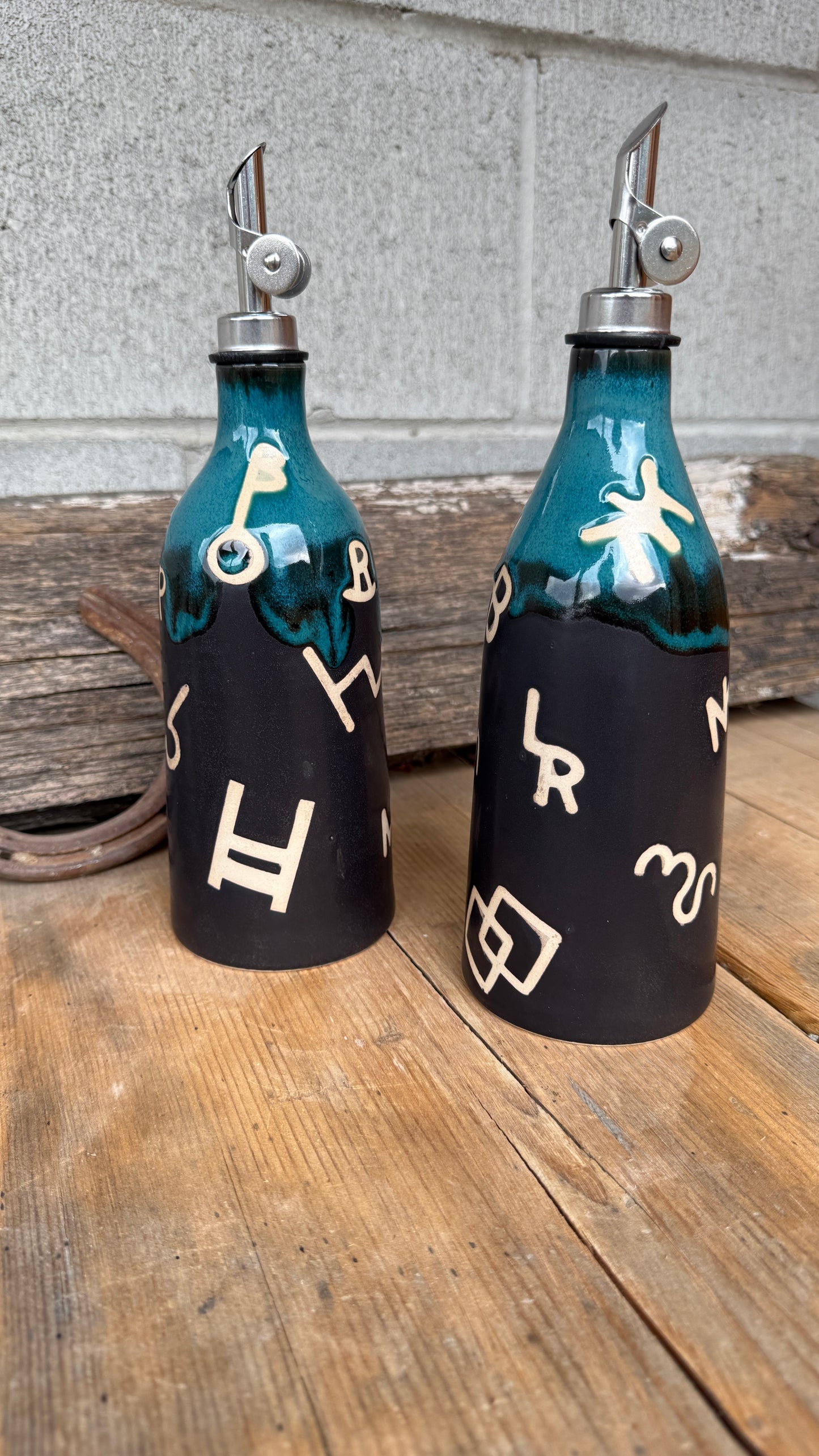 Set of 2 Branded Oil Bottles