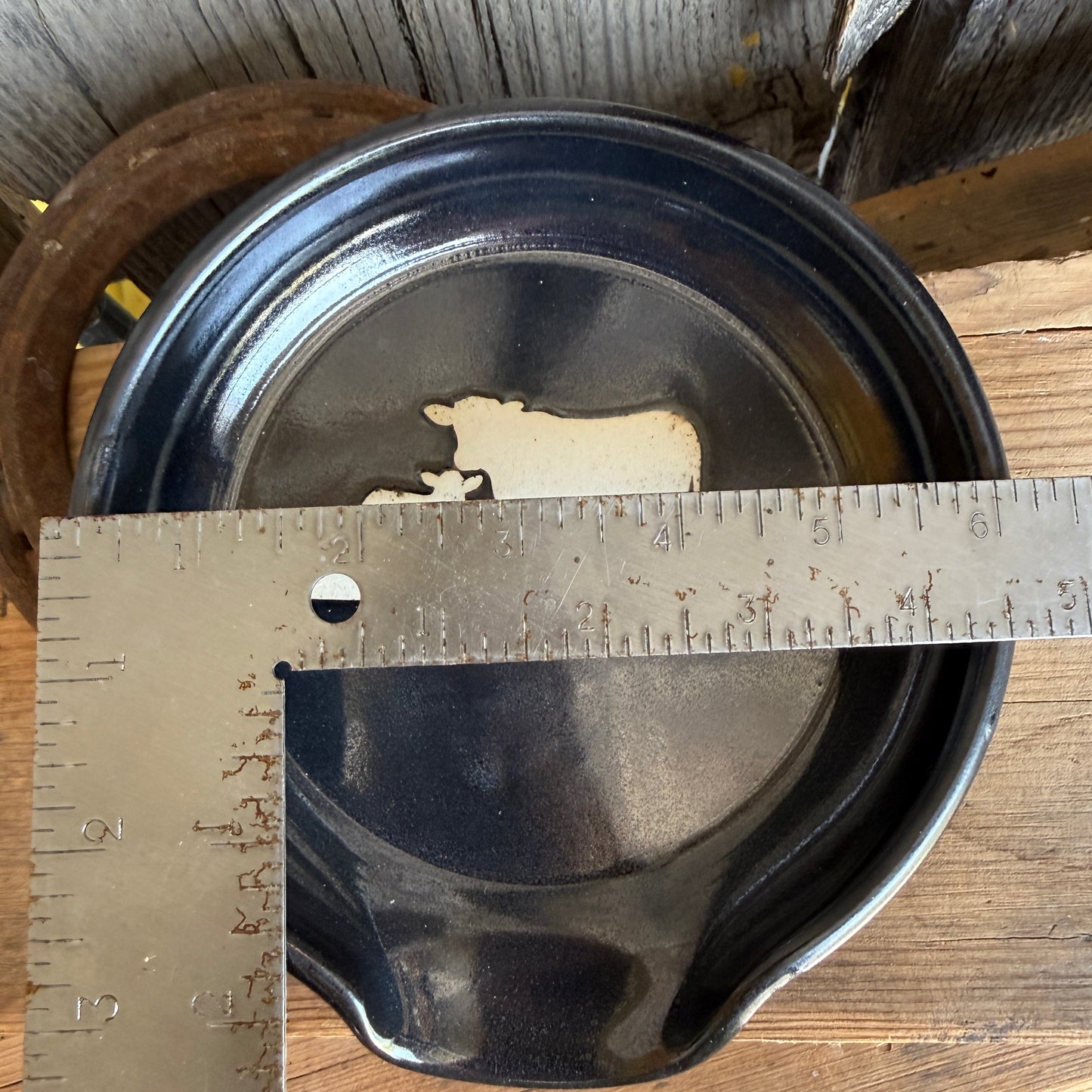 Kitchen Utensil Crock, spoon rest and soap dispenser- gunmetal cattle