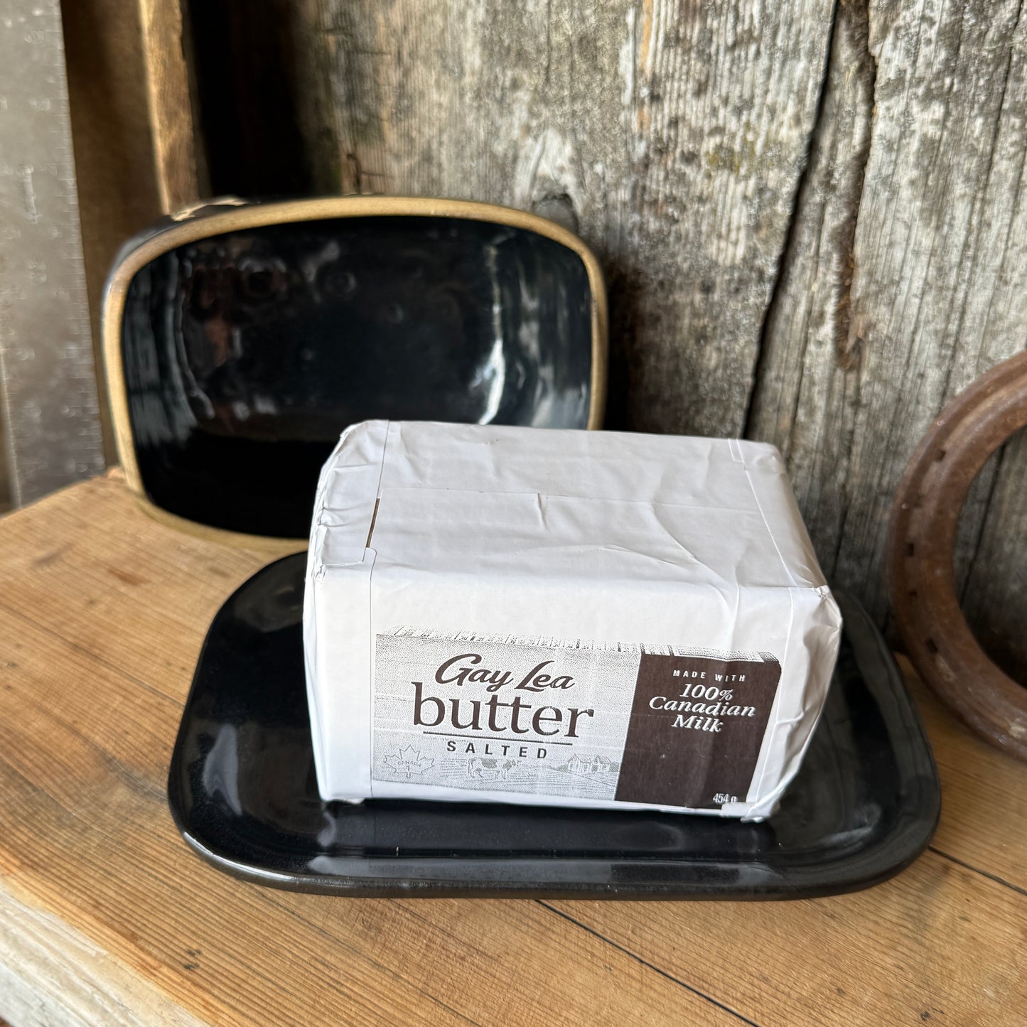 Butter Dish Gunmetal Longhorn