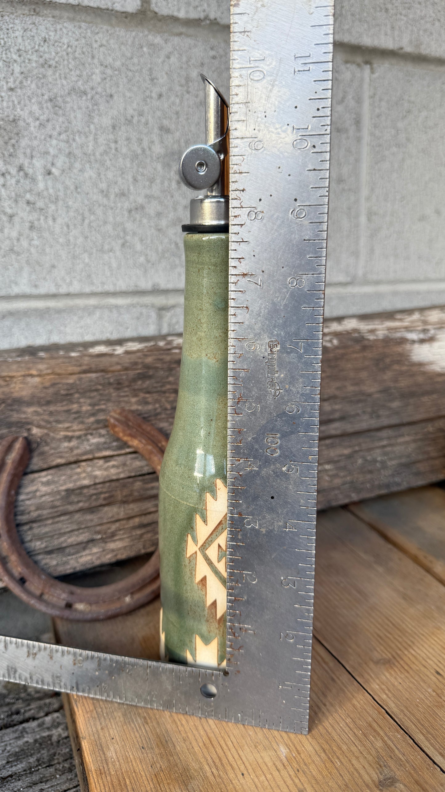 Set- Southwestern Butter dish, soap dispenser and oil bottle
