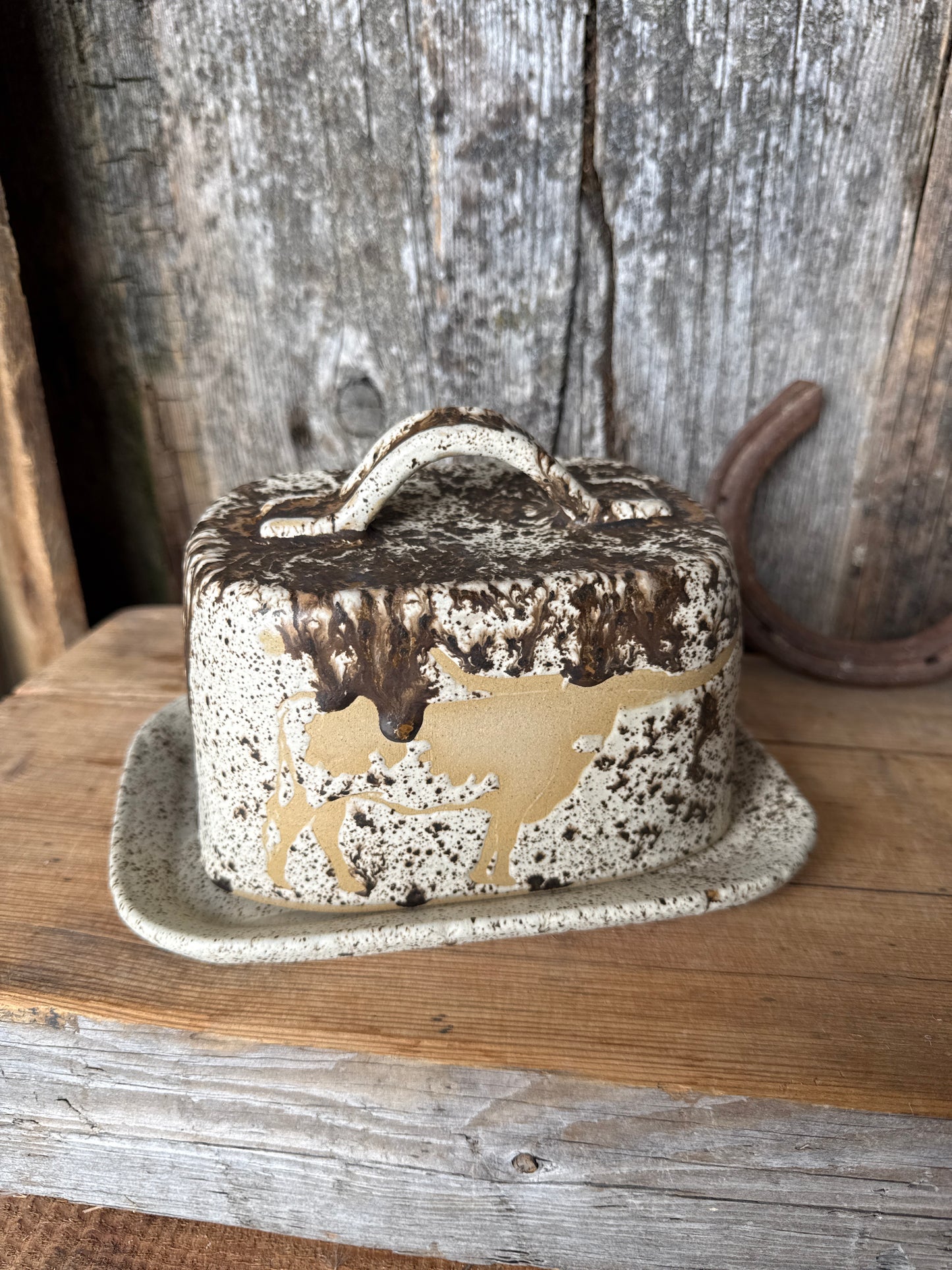 Butter Dish Longhorn Speckle Park