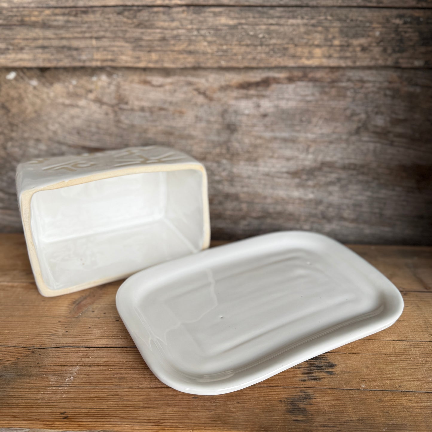 Butter Dish - White Branded