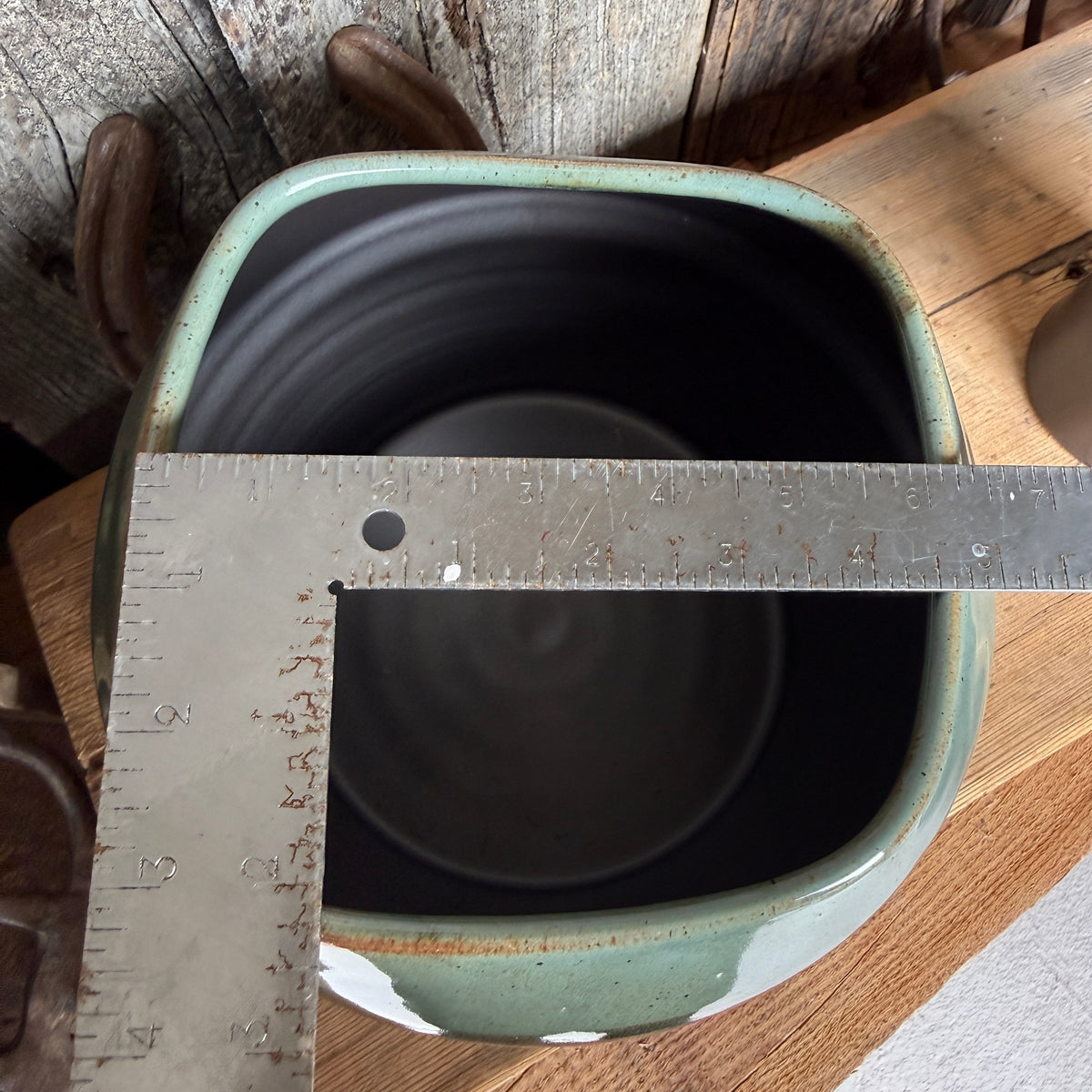 Kitchen Utensil Crock,and Oil Bottle - Leather/ Sagebrush Cattle
