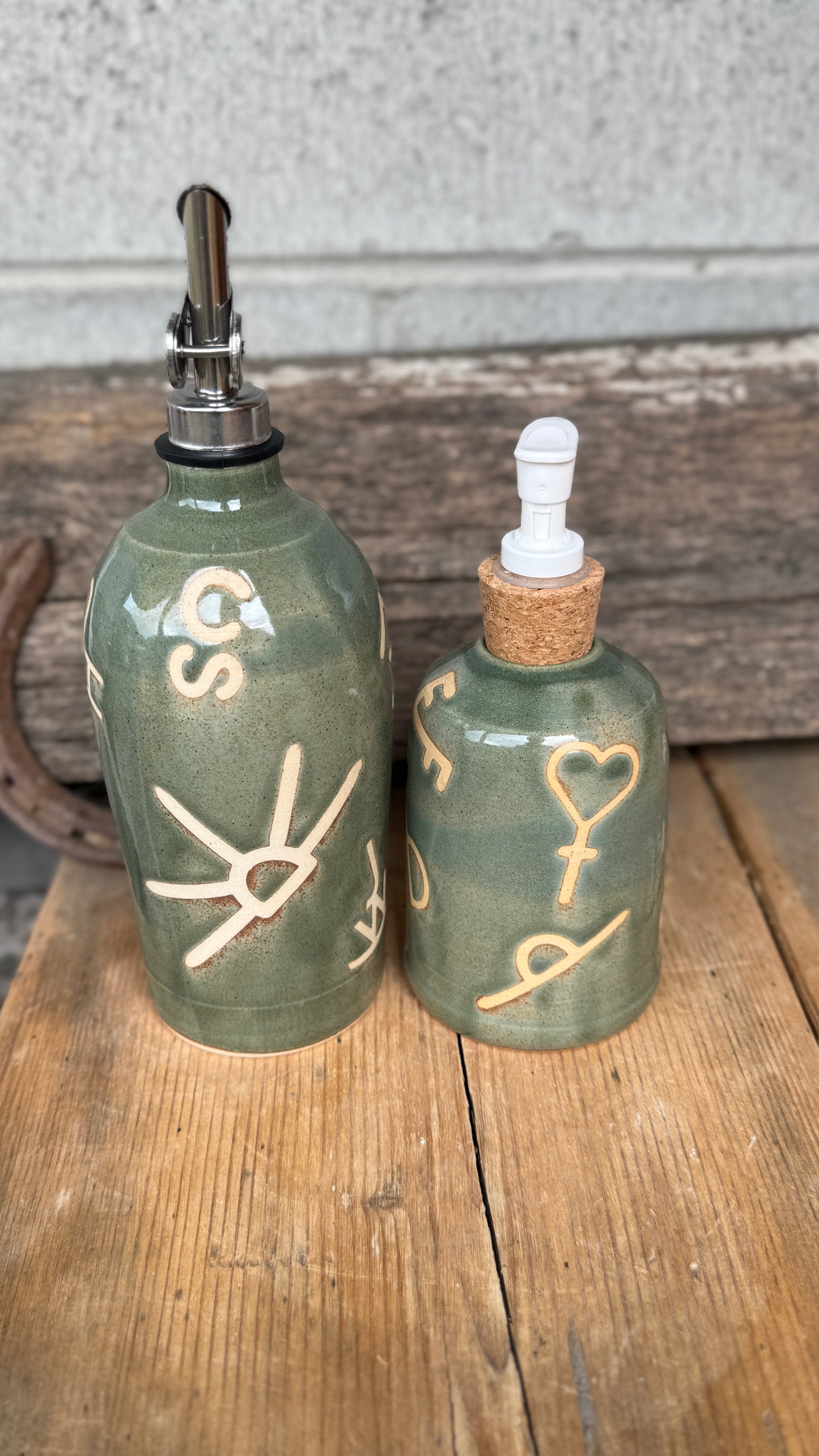 Set - soap dispenser and oil bottle