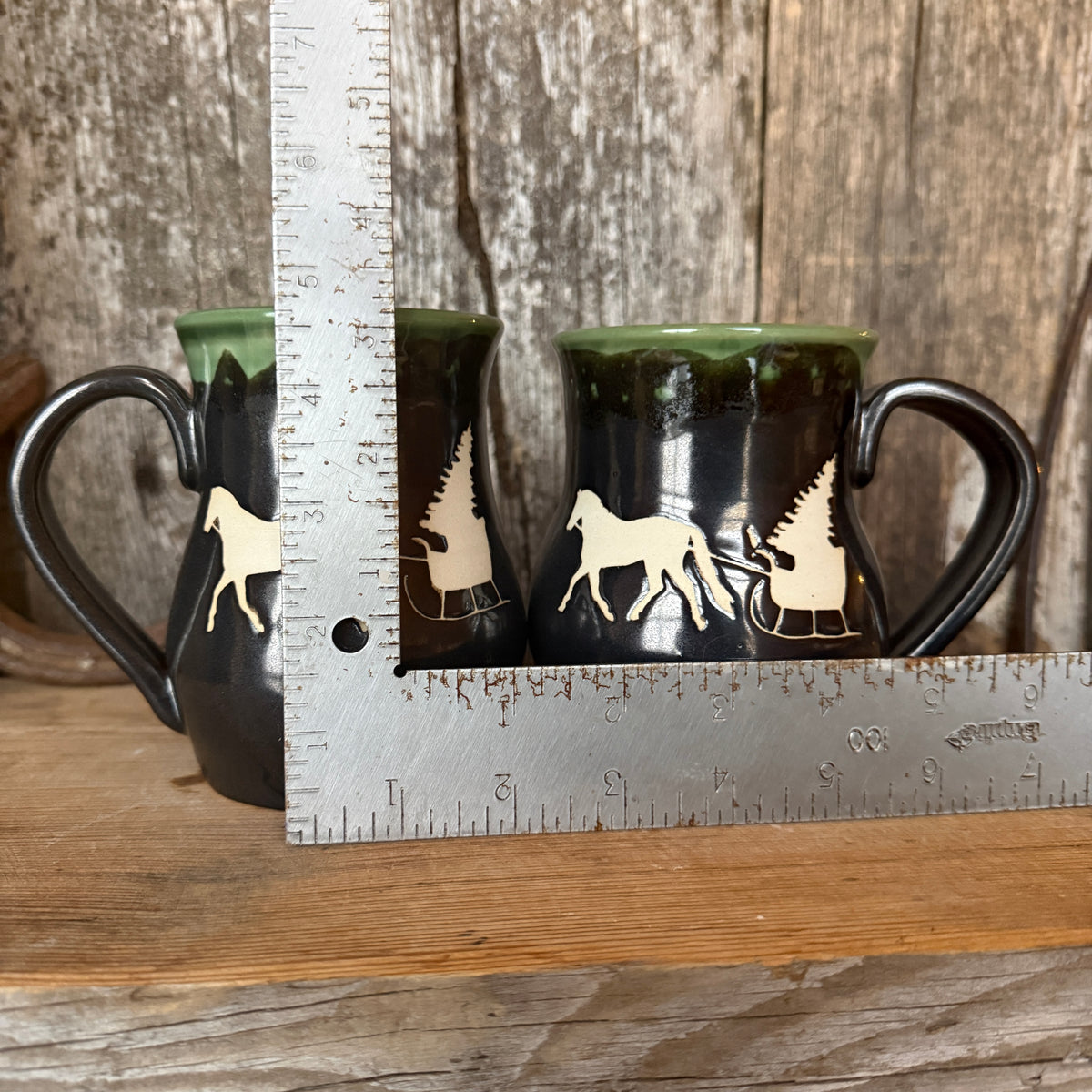 Coffee Mug - Gunmetal Christmas Horse and Sleigh
