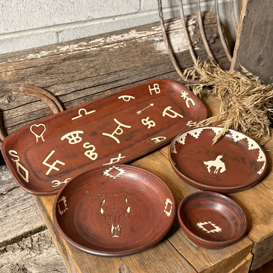 Serving platter, plate and bowl set of 4