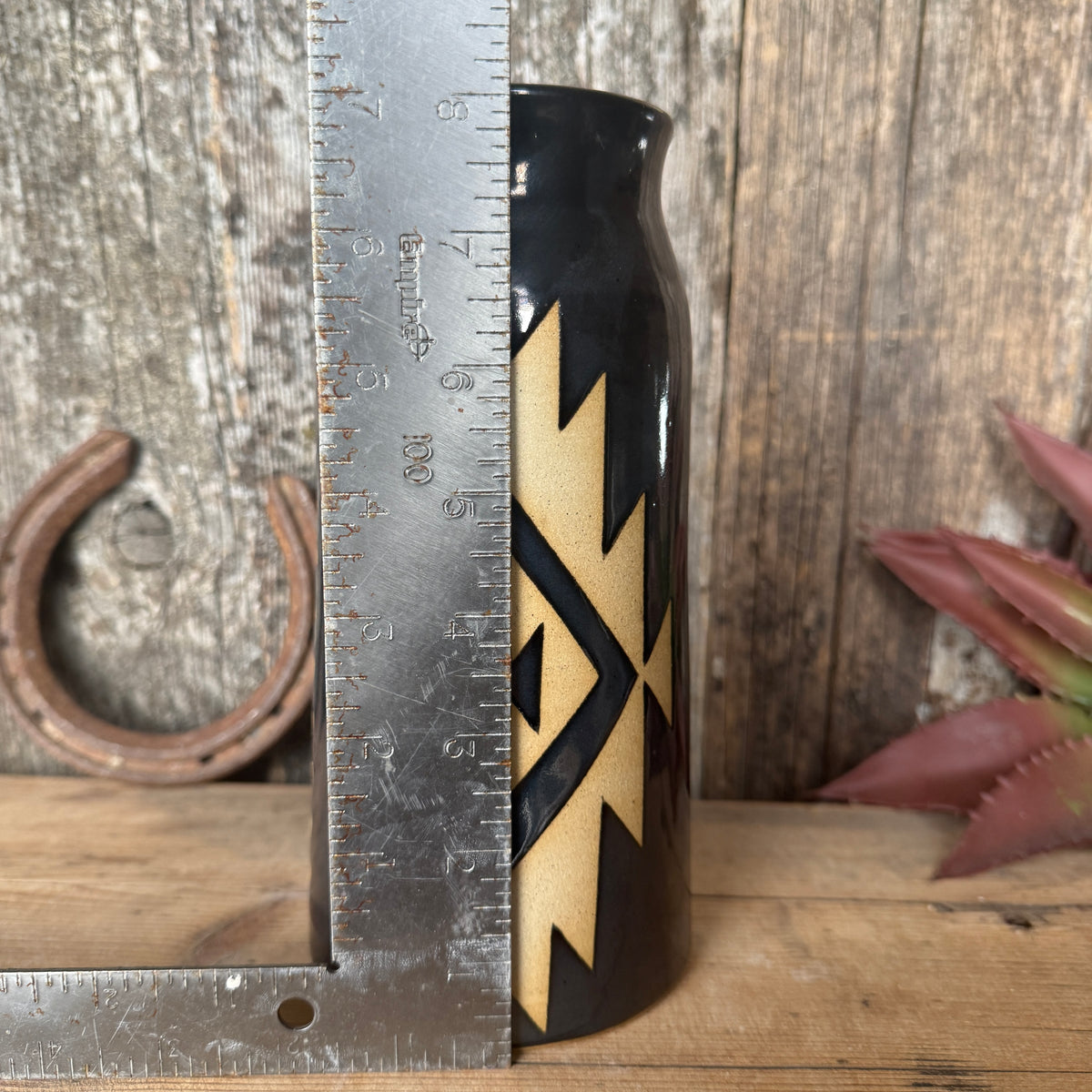 Vase Gunmetal Southwestern