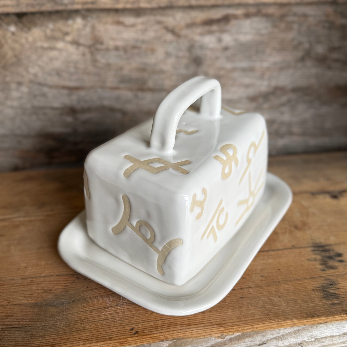 Butter Dish - White Branded