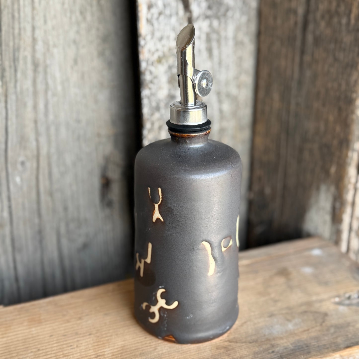 Oil Bottle -  Branded - Leather
