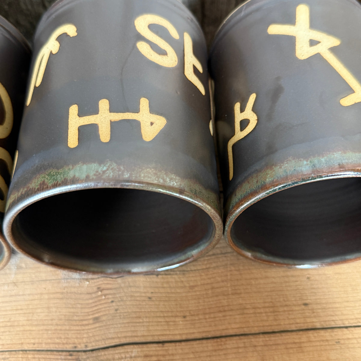 Cup Set of 4 - Leather Branded