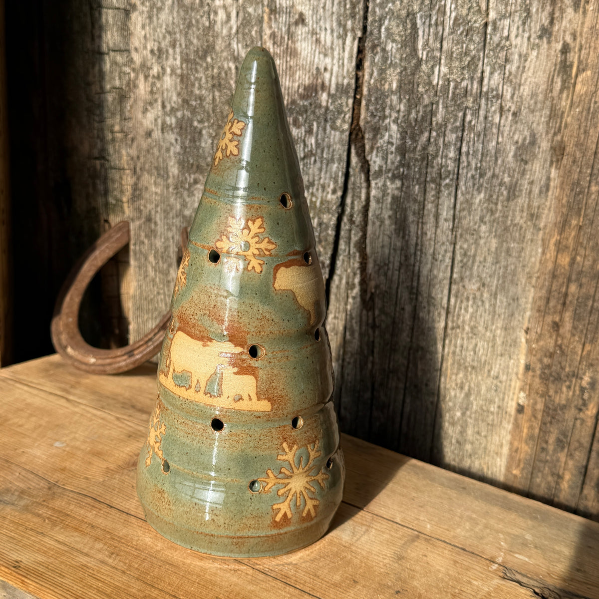 Luminary Cattle Christmas tree and cowboy hat tree topper