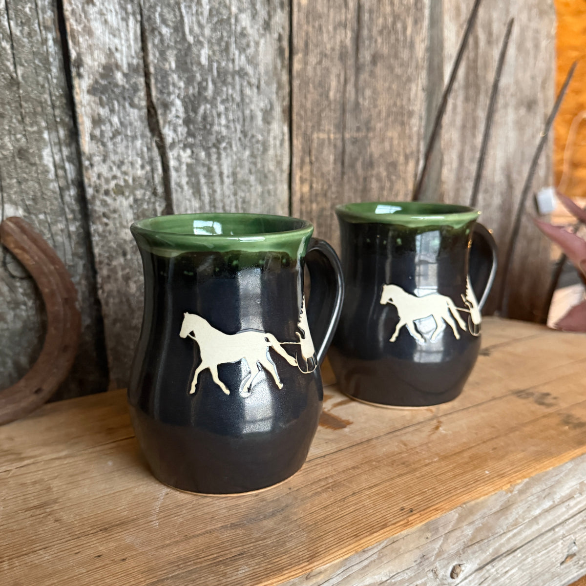Coffee Mug - Gunmetal Christmas Horse and Sleigh