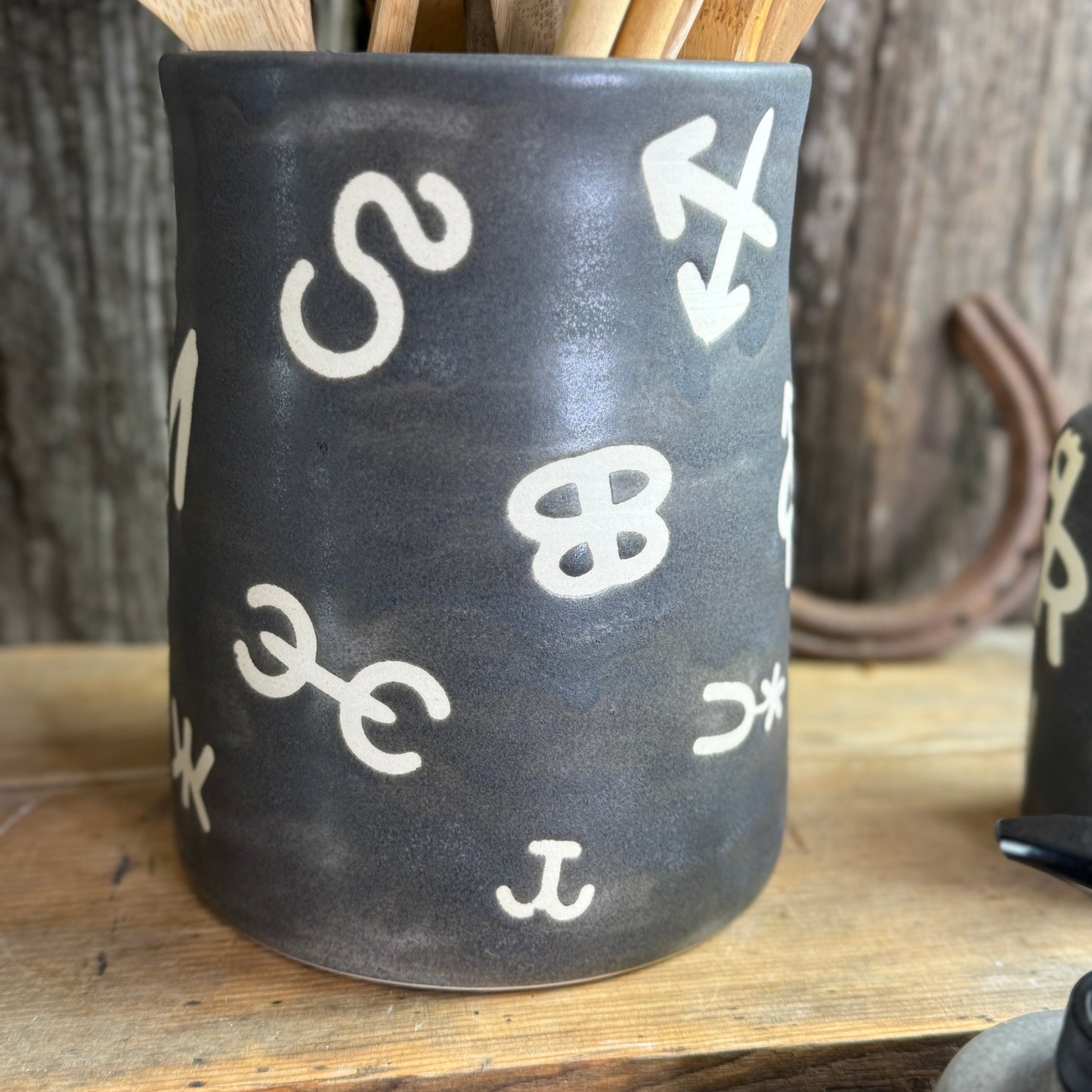 Kitchen crock set with oil and soap bottle- River Rock Branded