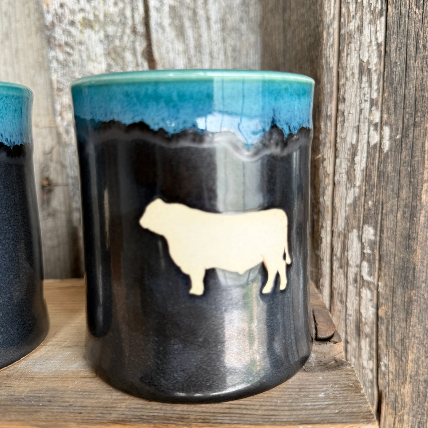 Cup Set of 4 - Cattle Turquoise and Gunmetal