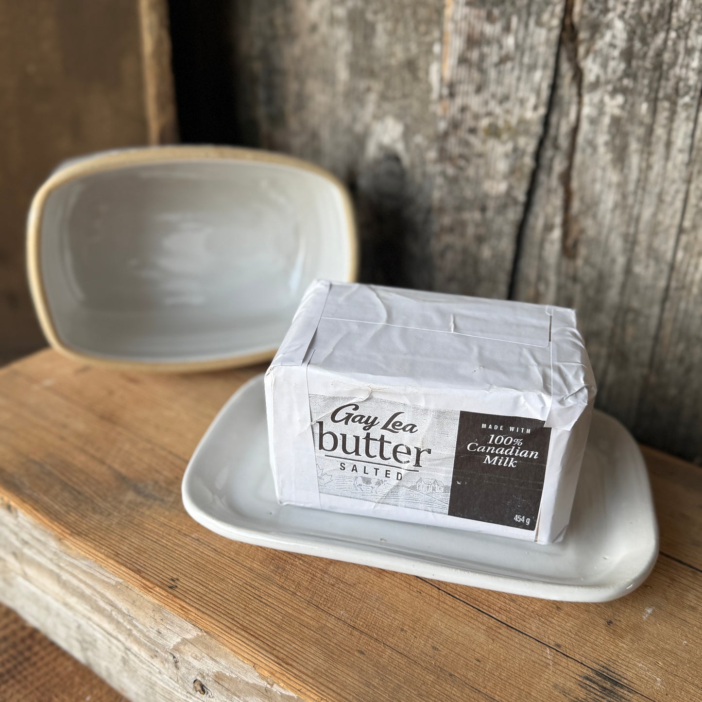Butter Dish white Southwestern (2)
