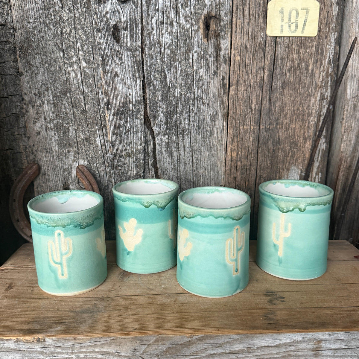Cup Set of 4 - Tiffany Turquoise Southwestern
