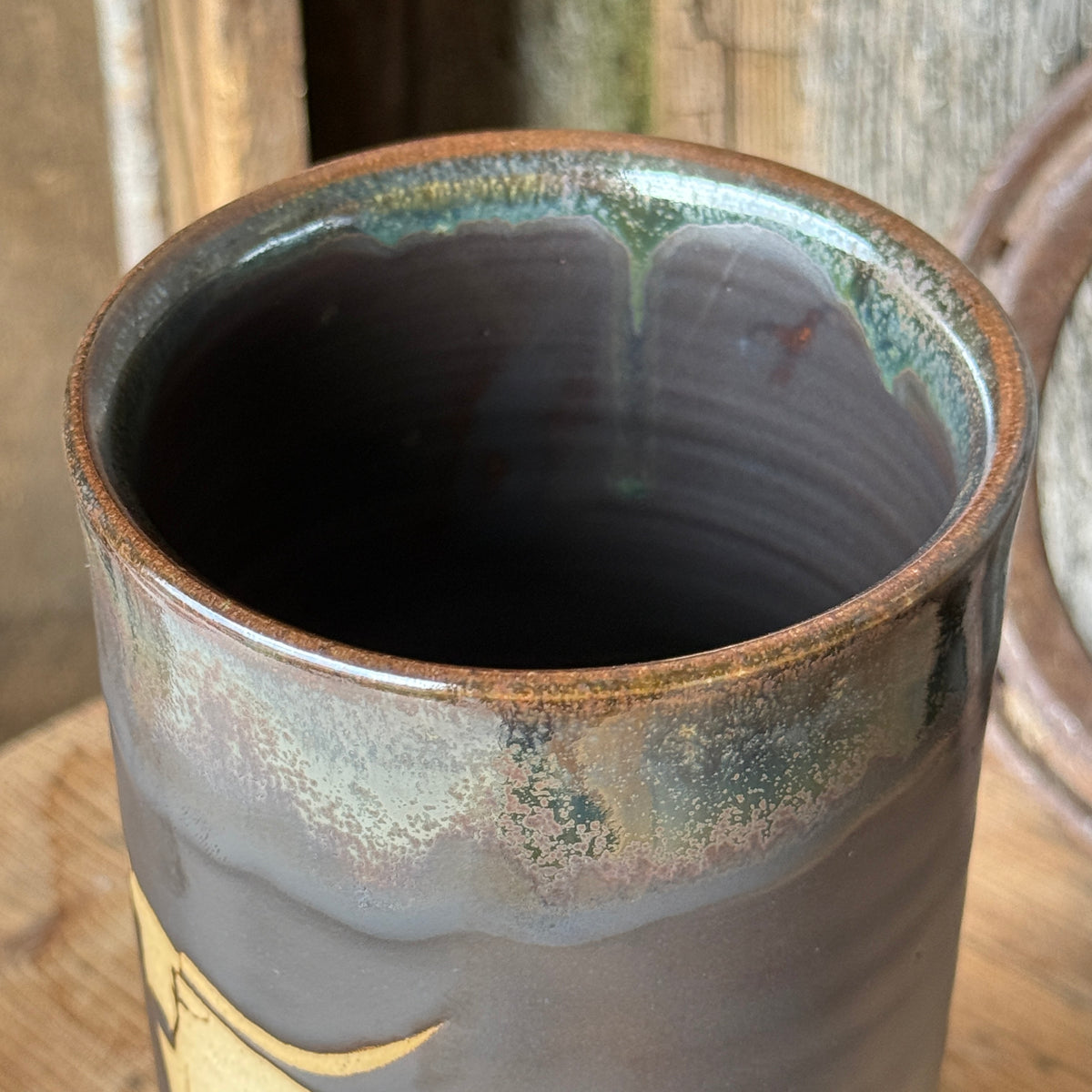 Cup Set of 2- Texas Longhorn Leather