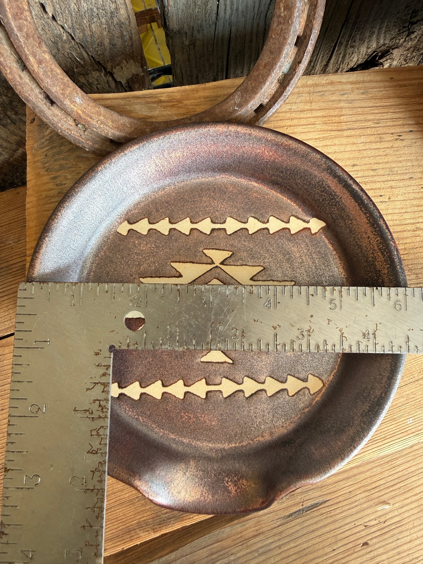 Kitchen Utensil Crock, spoon rest and Oil Bottle - Copper Southwestern