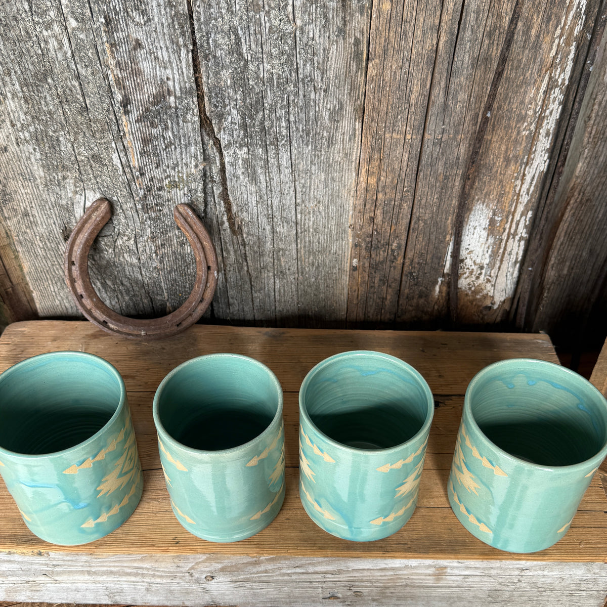 Cup Set of 4 - Tiffany Turquoise Southwestern