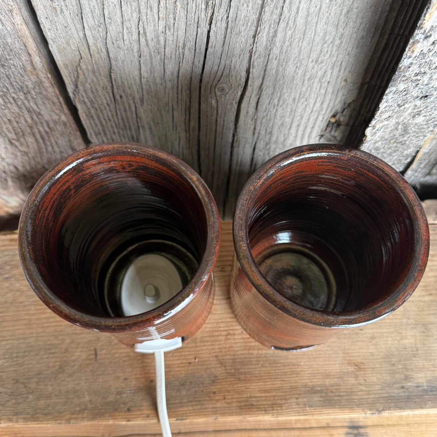 Bathroom Set of 4 - Soap Bottle, canister, and two electic toothbrush holders - Southwestern Rust