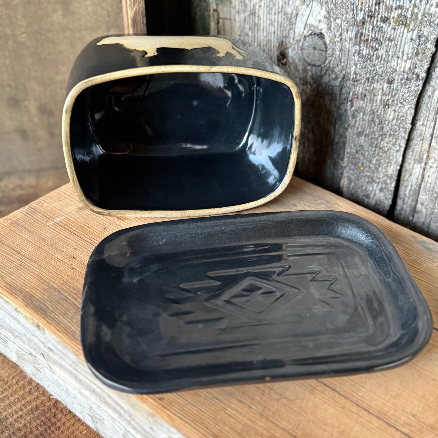 Butter Dish Gunmetal Cattle