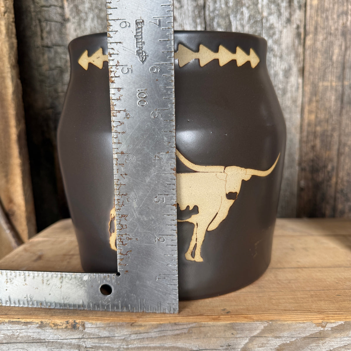 Kitchen Utensil Crock,and Oil Bottle - Leather Longhorn