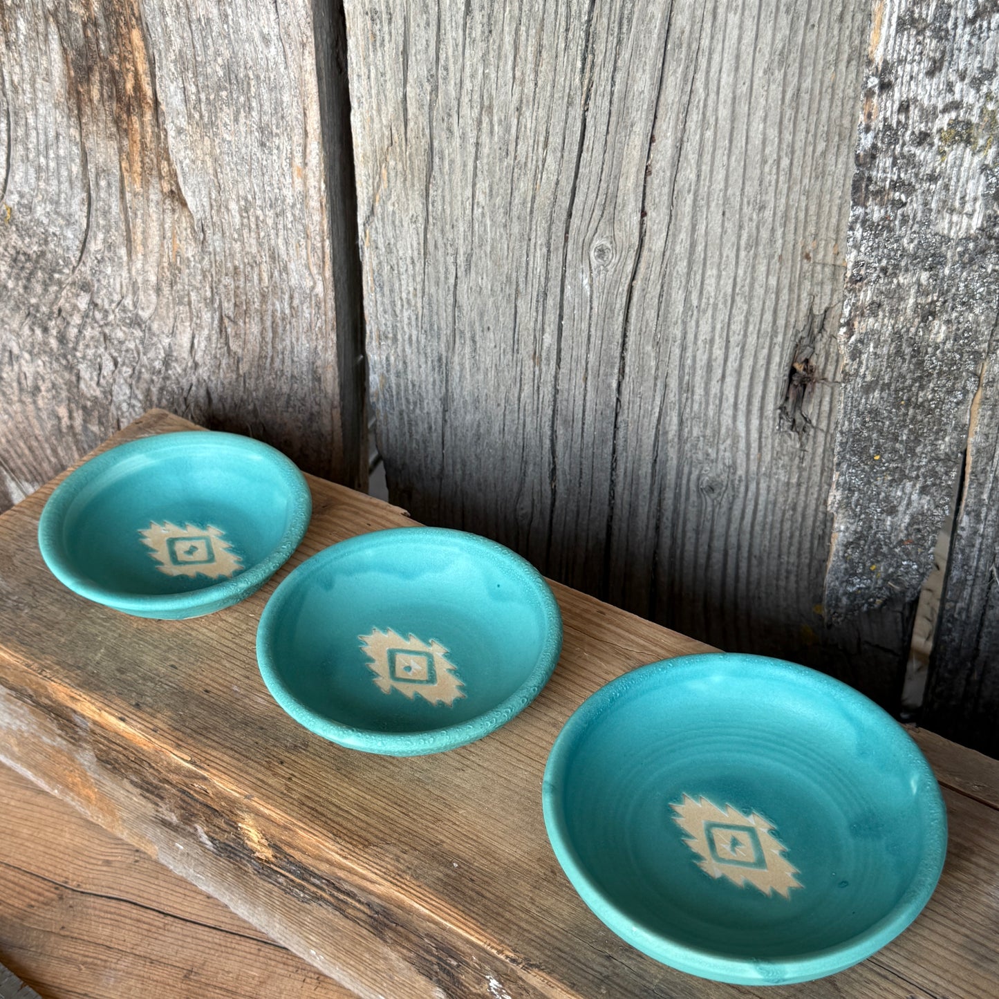 Sauce bowl set of 3 turquoise Southwestern