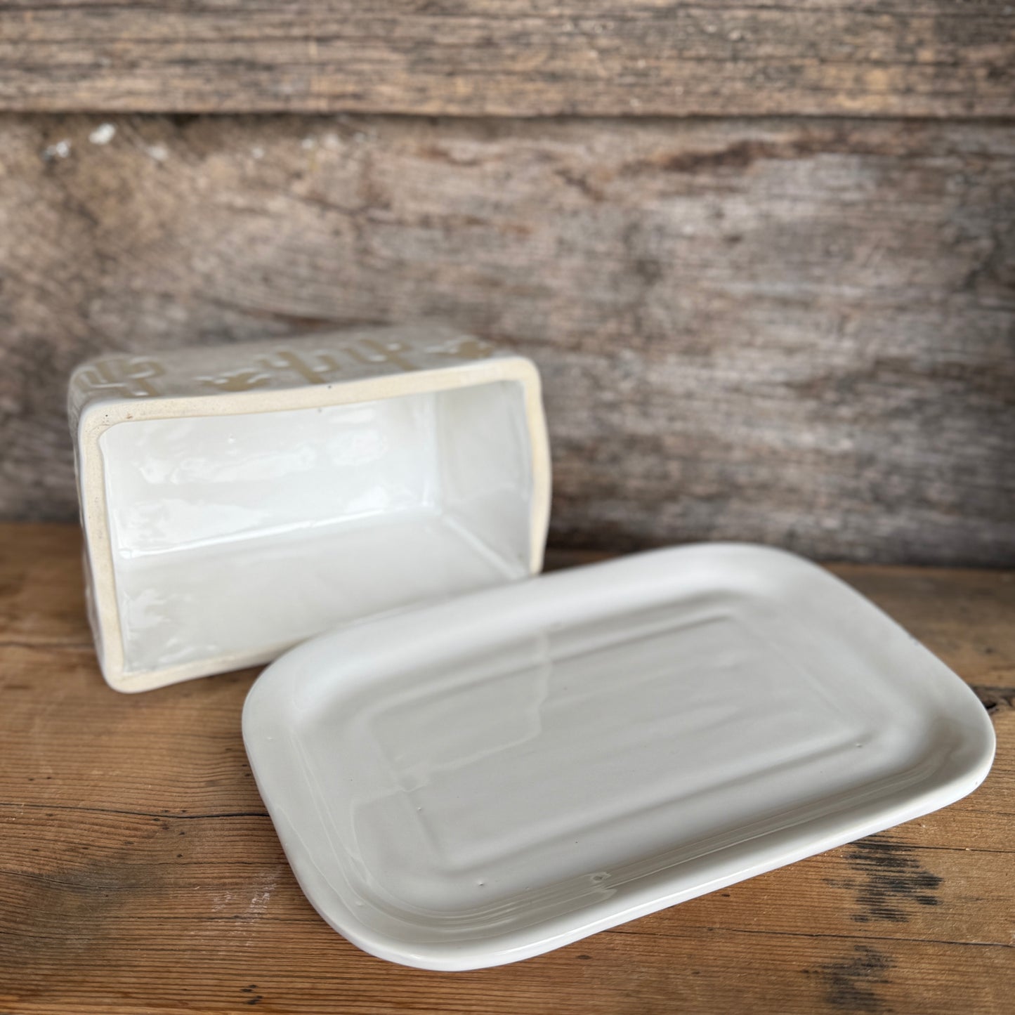 Butter Dish - White Branded Cactus