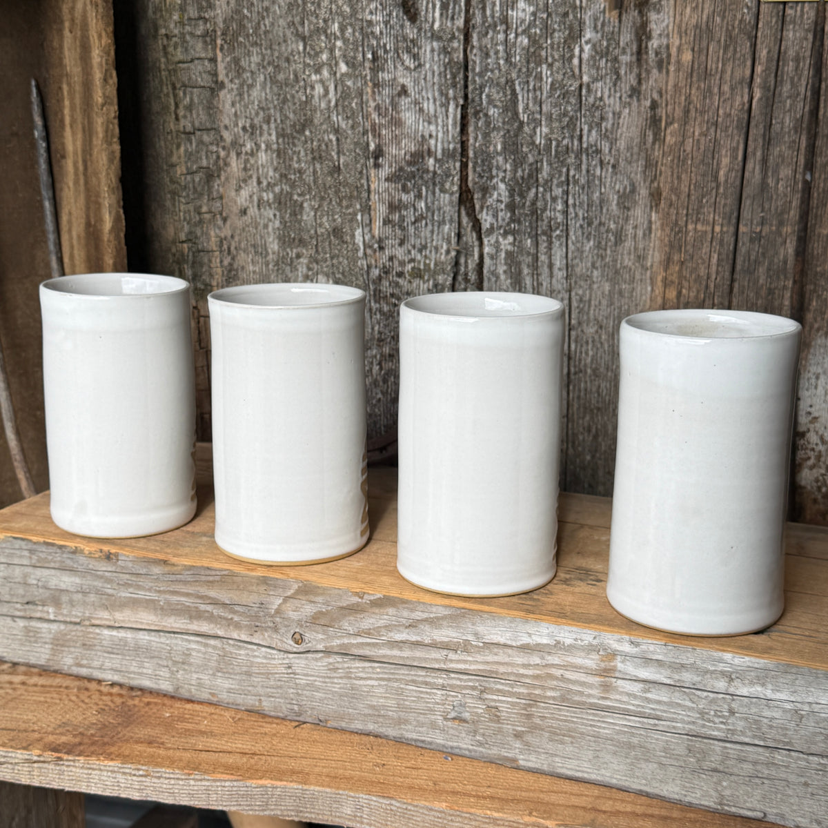 Cup Set of 4 - White Bootstitch
