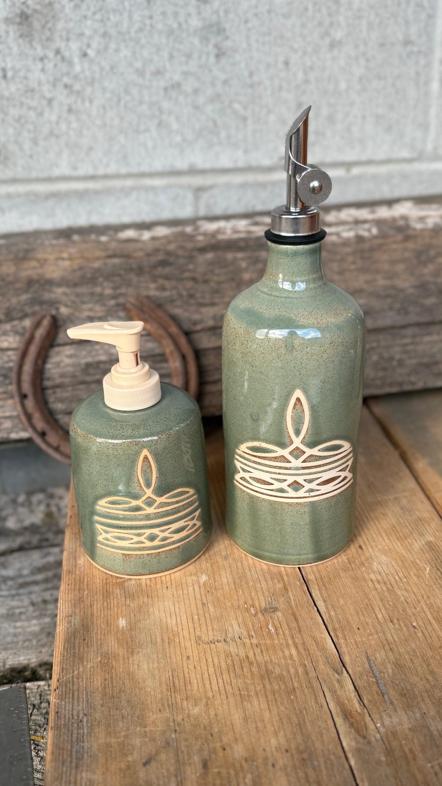Set- Oil Bottle and Soap Dispenser