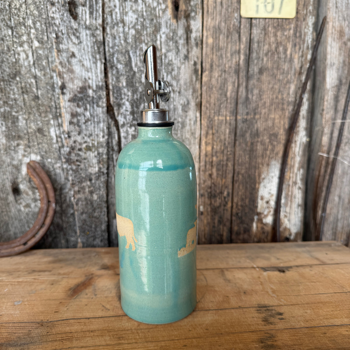 Oil Bottle  - Tiffany Turquoise Cattle