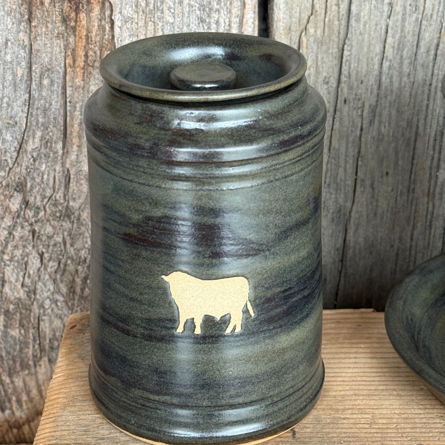 Bathroom Set of 3 - Soap Bottle, canister, and toothbrush holder - Cattle Chicory
