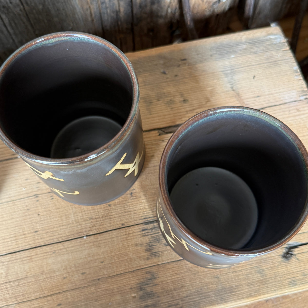 Cup Set of 4 - Leather Branded