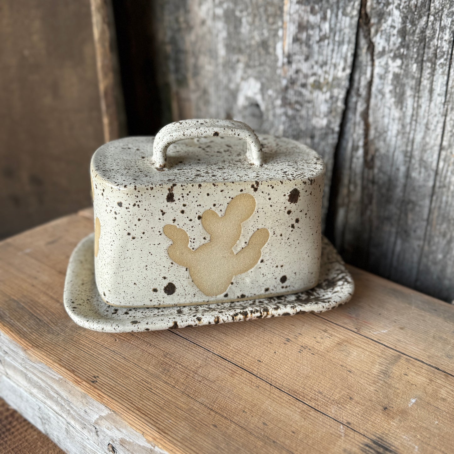 Butter Dish Speckle Park prickly pear