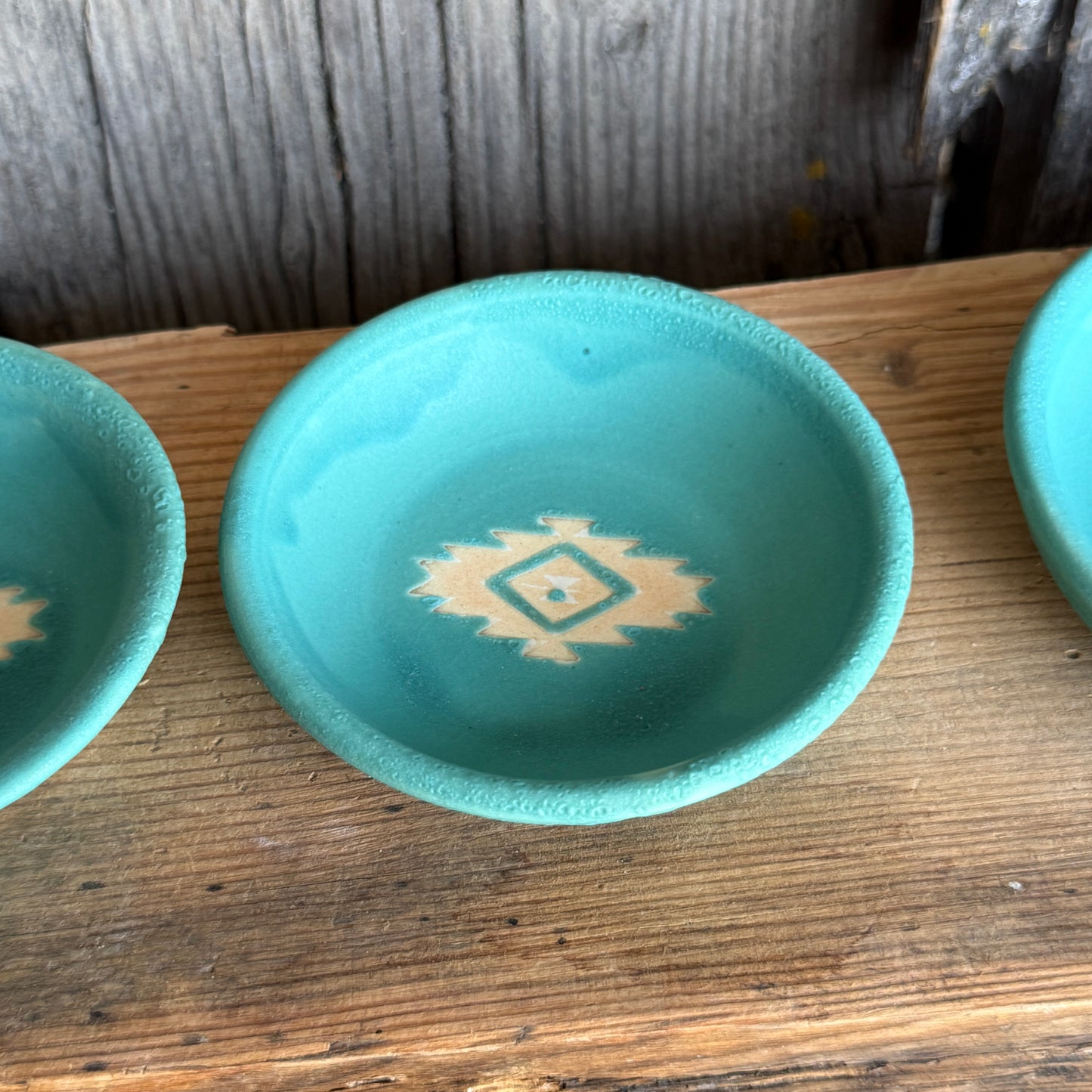 Sauce bowl set of 3 turquoise Southwestern