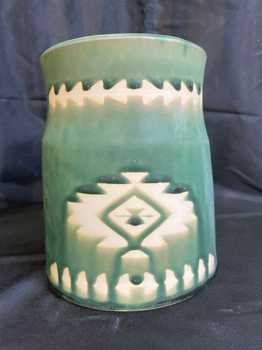 Southwestern Kitchen Crock - Green