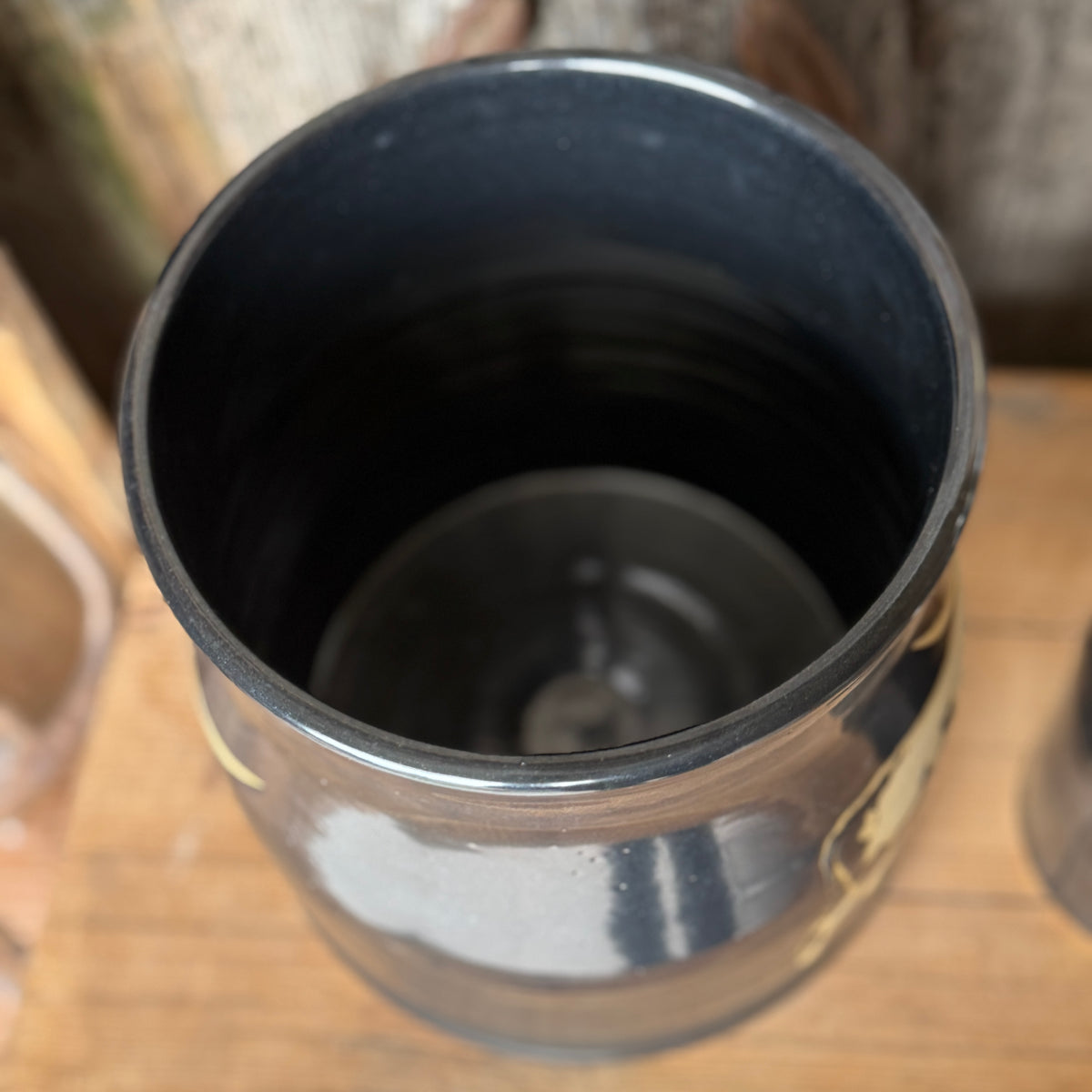 Kitchen Utensil Crock,and Oil Bottle - Gunmetal Longhorn