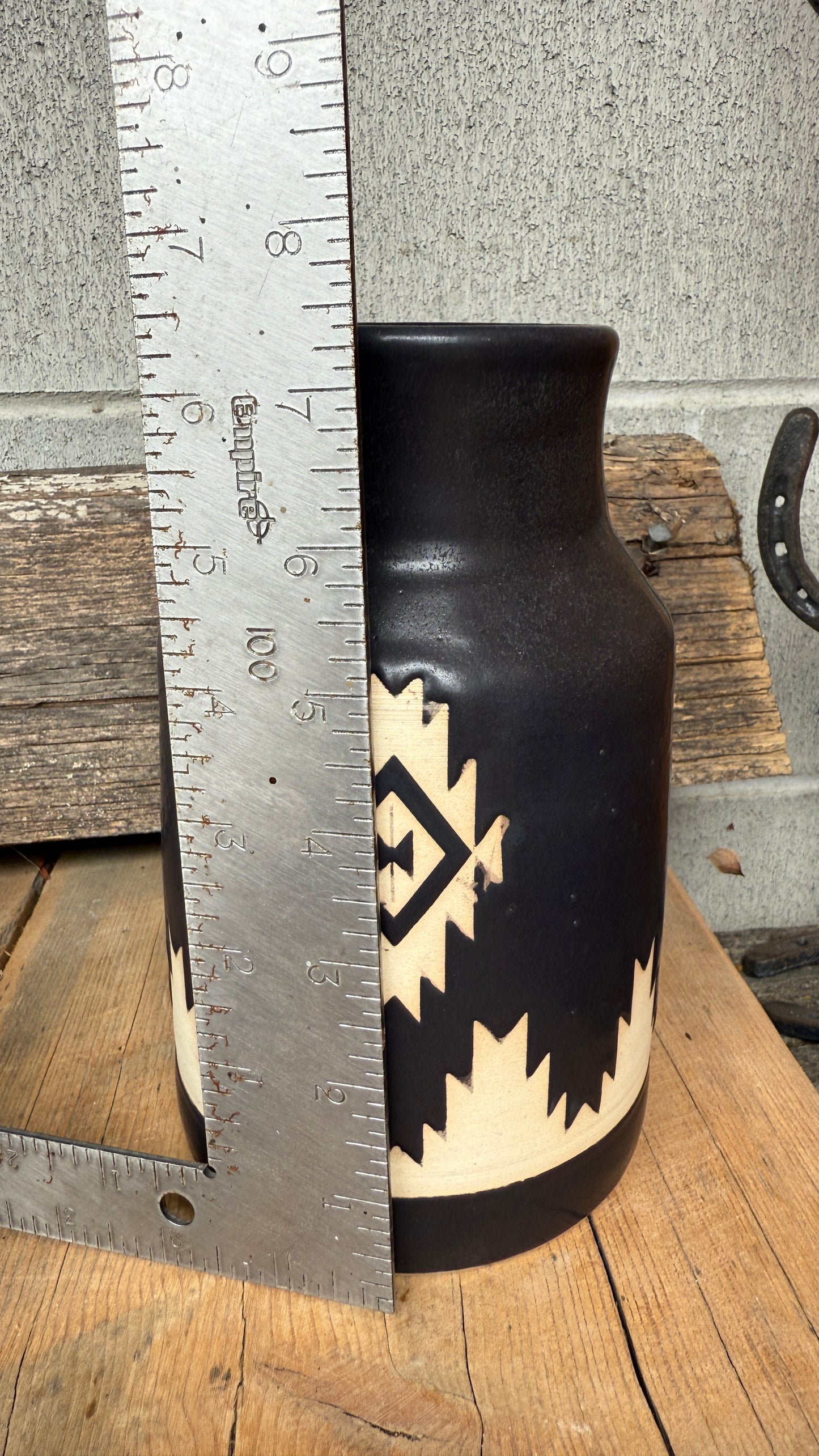 Vase - Southwestern - Black 6.5”