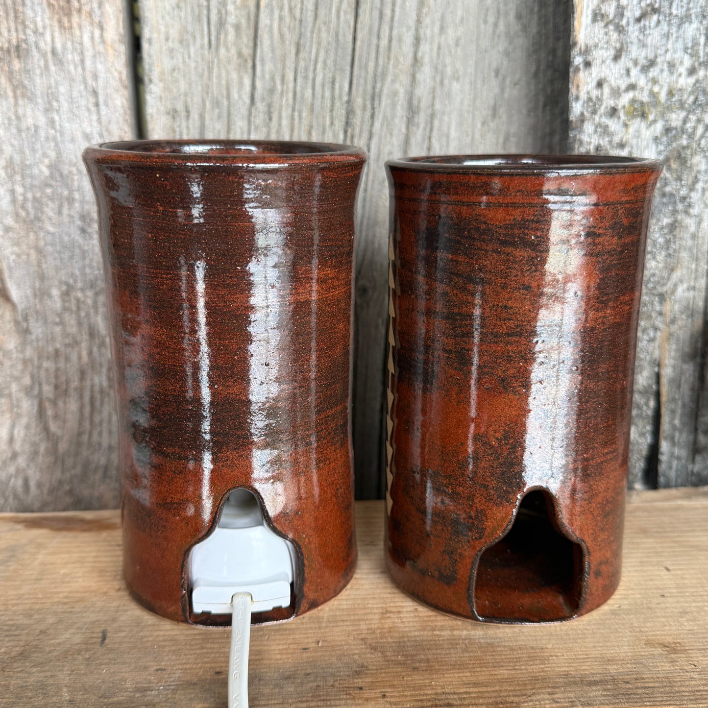 Bathroom Set of 4 - Soap Bottle, canister, and two electic toothbrush holders - Southwestern Rust
