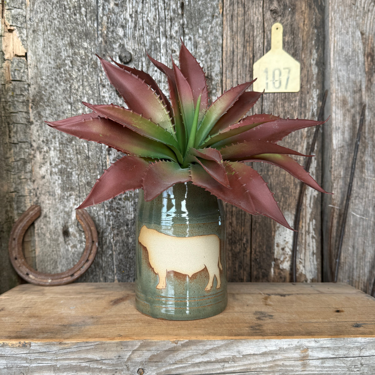 Vase Cattle Southwestern