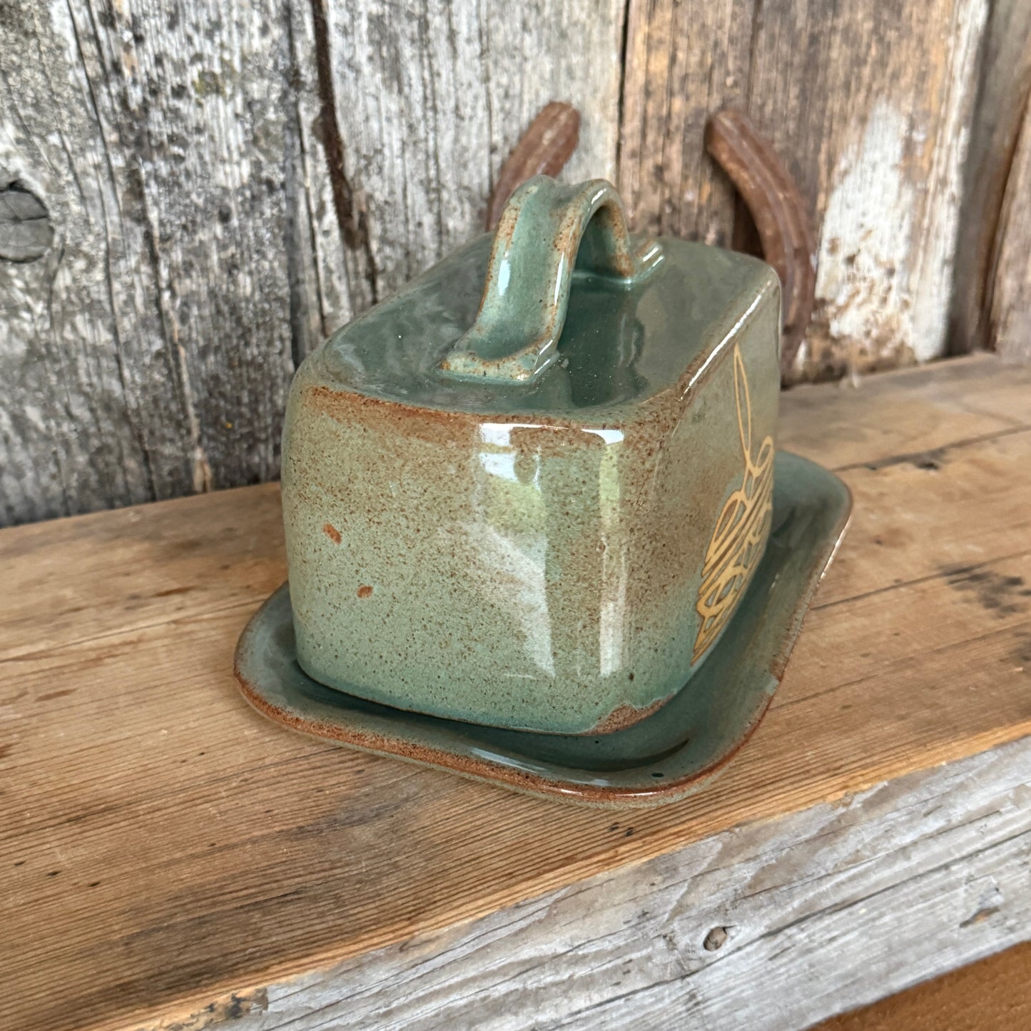 Butter Dish Sagebrush  Boot Stitch