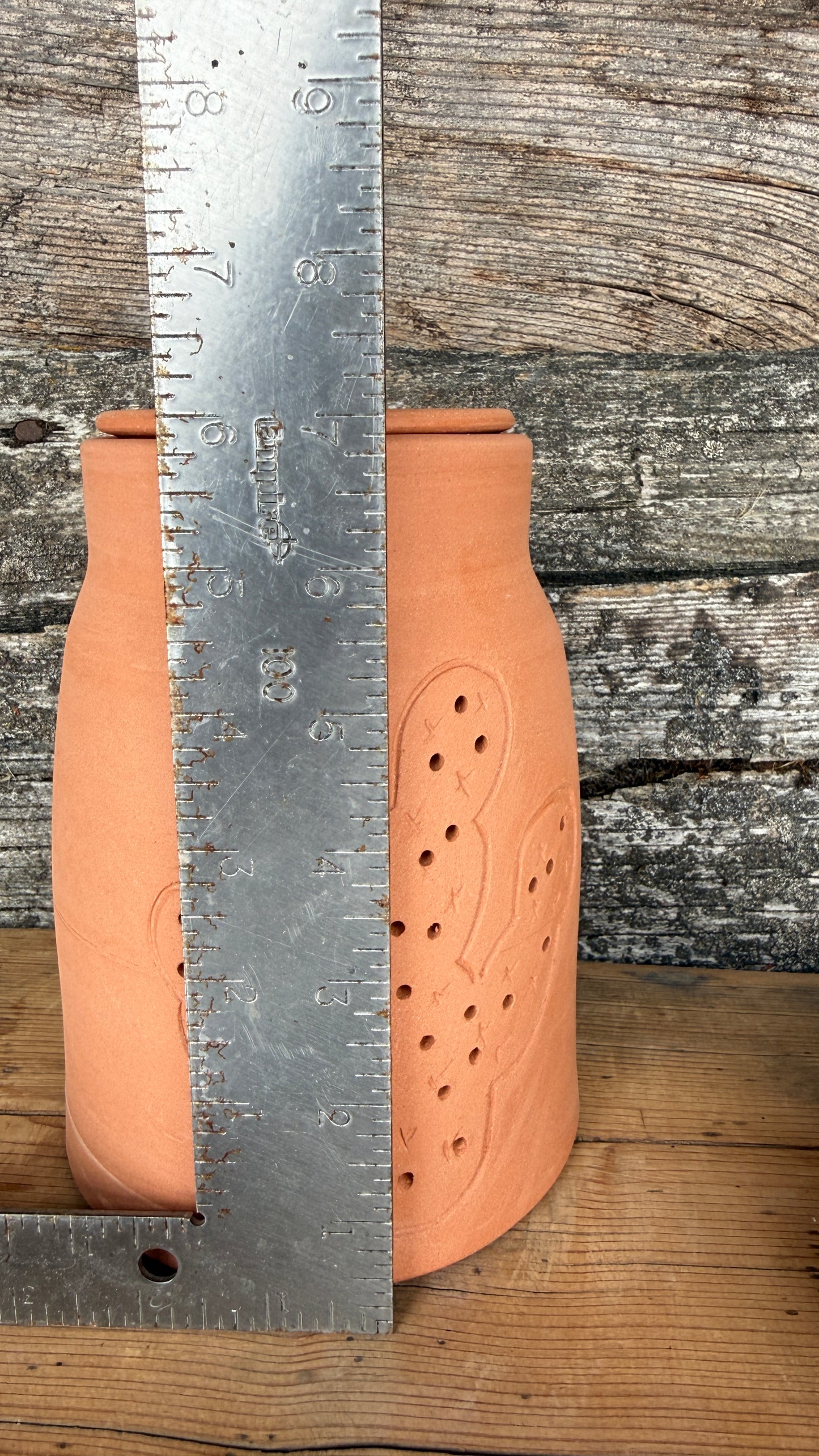 7” Prickly Pear Cactus Garlic Keeper and Grate Plate