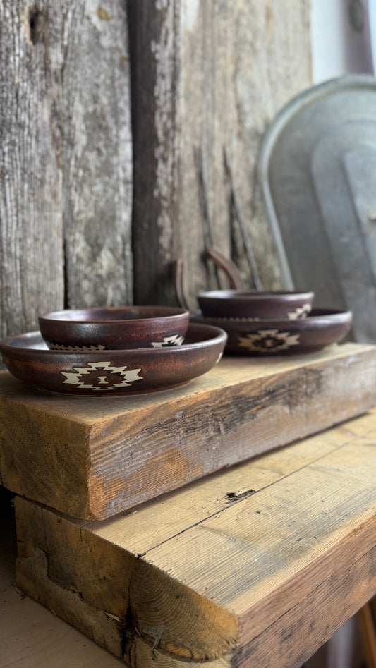 Girl Dinner Bowl/Plate Set of 4-Copper
