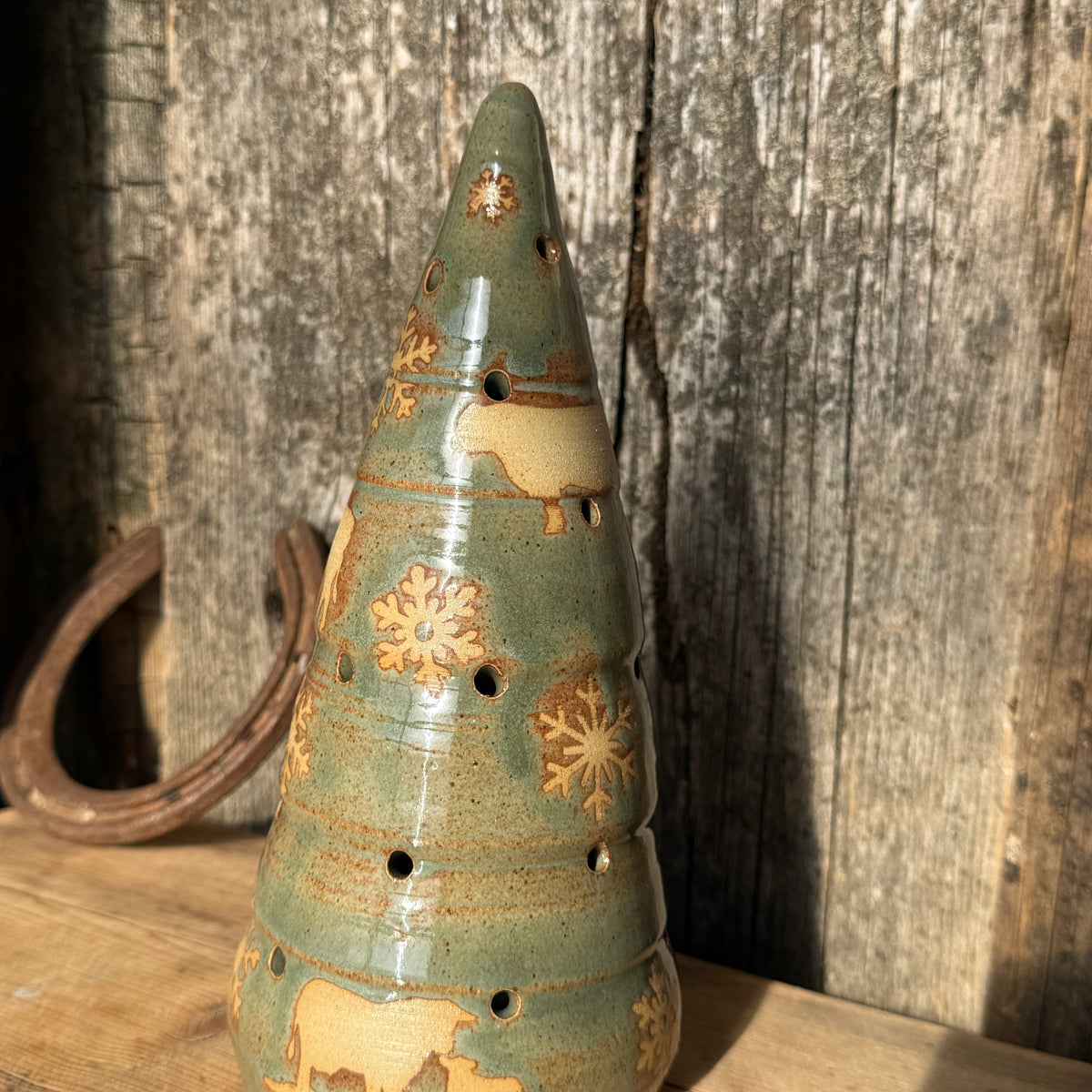 Luminary Cattle Christmas tree and cowboy hat tree topper