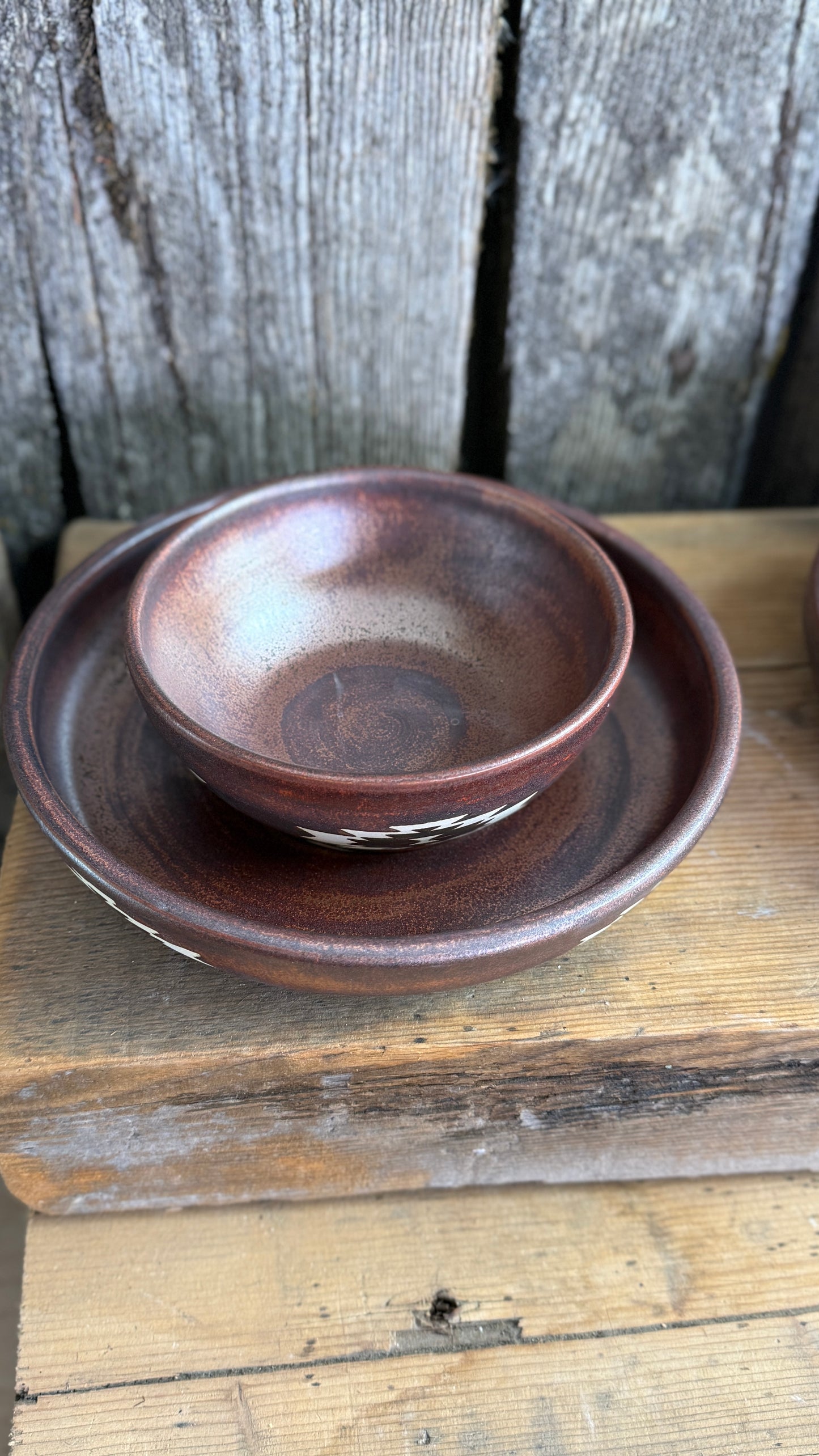 Girl Dinner Bowl/Plate Set of 4-Copper