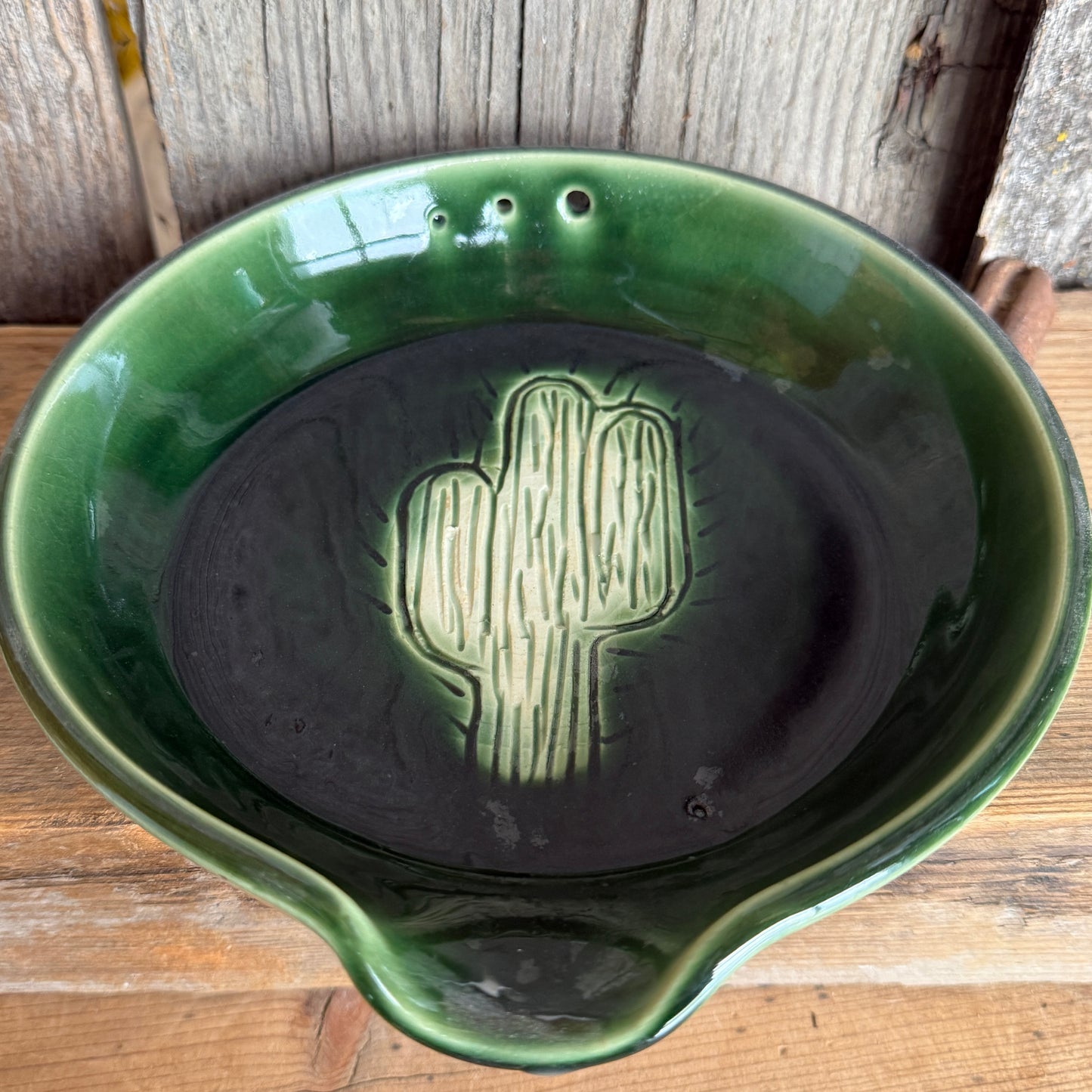 Spoon Rest and Herb stripper - cactus emerald green