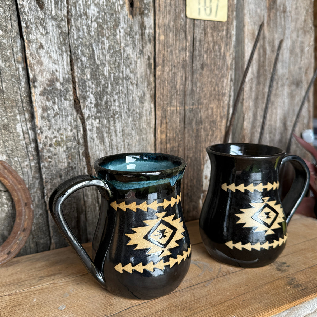 Coffee Mug set of 2- Gunmetal Southwestern