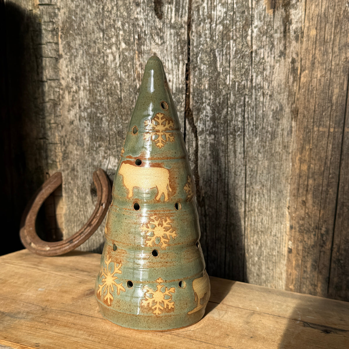 Luminary Cattle Christmas tree and cowboy hat tree topper