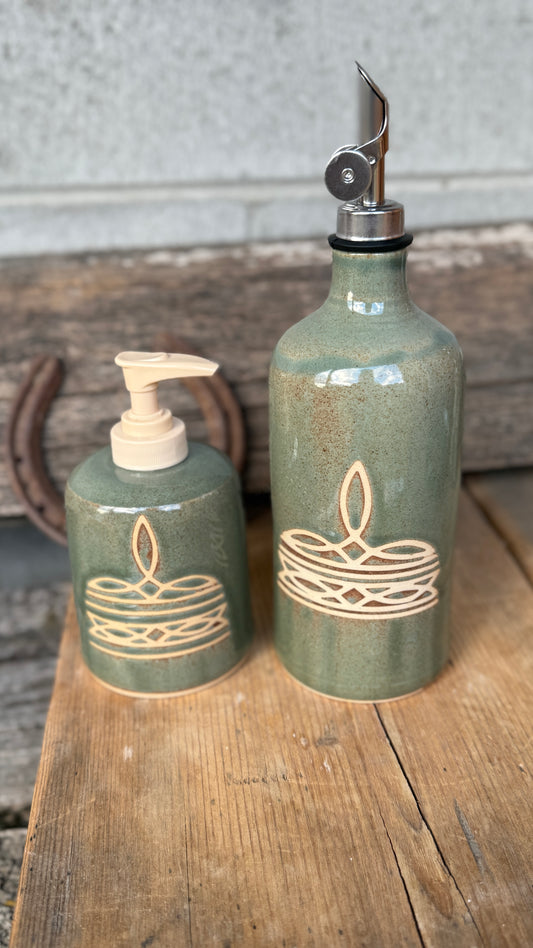 Set- Oil Bottle and Soap Dispenser