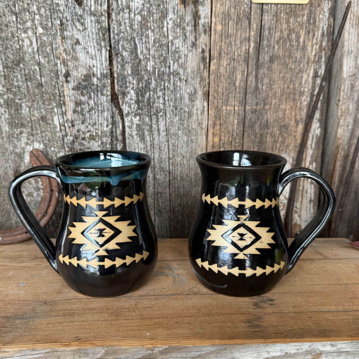 Coffee Mug set of 2- Gunmetal Southwestern